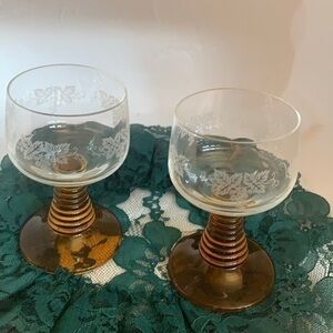 Schott Zweisel Crystal Etched Wine Goblets